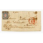 First Polish stamp 1860, on a letter from Lublin to Warsaw (137)