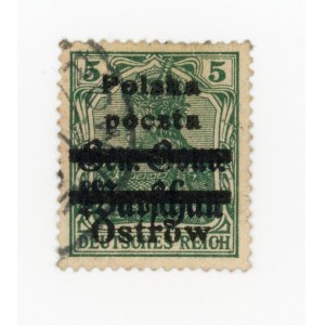 Ostrów, stamp for 5 f. with local overprint type II (204)