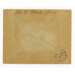 Lowicz, TETE-BECHE vertical strip of three stamps for 5 fen with local overprint on registered letter, guarantee (209)