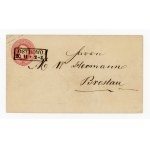 Prussia, full-page postage stamp sent from Ostrow Wlkp. (Ostrowo) to Wroclaw (406)