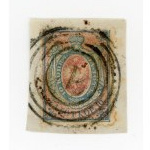 First Polish stamp 1860 on a cutout, double used, fraud against the post office (530)