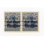 PP/GGW issue, 1918. pair of stamps including one with error B7 (49). Guarantee (568)