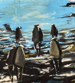 Antonio Bertè, Landscape with characters - Antonio Bertè