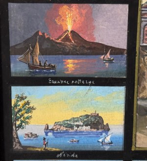 ANONIMO, 17 paintings grouped on a single sheet depicting places in Naples