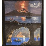 ANONIMO, 17 paintings grouped on a single sheet depicting places in Naples