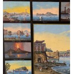 ANONIMO, 17 paintings grouped on a single sheet depicting places in Naples