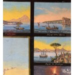 ANONIMO, 17 paintings grouped on a single sheet depicting places in Naples