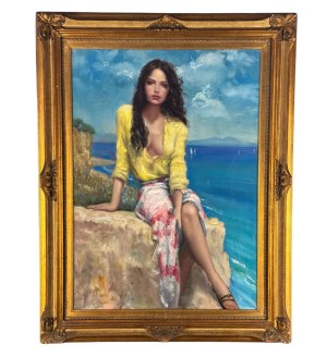 ANONIMO, Young woman by the sea