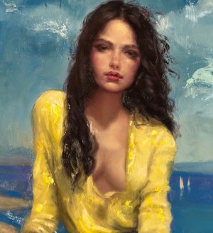 ANONIMO, Young woman by the sea