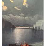 UNIDENTIFIED ARTIST, Moonlit landscape of the Aragonese Castle of Ischia (Ischia Ponte area).