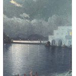 UNIDENTIFIED ARTIST, Moonlit landscape of the Aragonese Castle of Ischia (Ischia Ponte area).