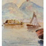 SCUOLA NAPOLETANA, View of the Neapolitan coastline with Mount Vesuvius erupting