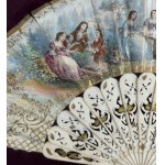 Neoclassical figure fan in display case