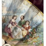 Neoclassical figure fan in display case