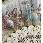 Neoclassical figure fan in display case