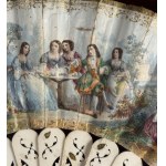 Neoclassical figure fan in display case
