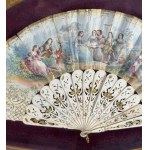 Neoclassical figure fan in display case