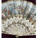 Neoclassical figure fan in display case