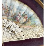 Neoclassical figure fan in display case