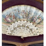 Neoclassical figure fan in display case