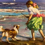 UNIDENTIFIED SIGNATURE, Children playing by the sea