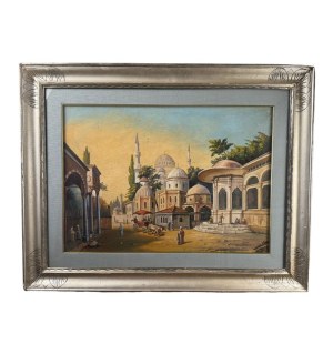 UNIDENTIFIED SIGNATURE, Street scene with figures in Istanbul