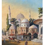 UNIDENTIFIED SIGNATURE, Street scene with figures in Istanbul