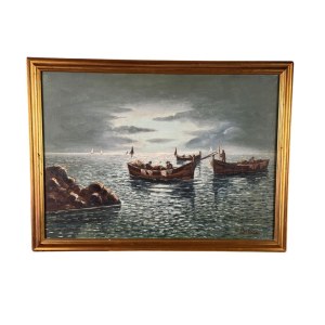 UNIDENTIFIED SIGNATURE, Fishermen in a boat