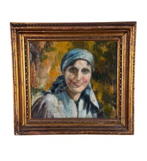 ANONIMO, Portrait of a woman with a headpiece