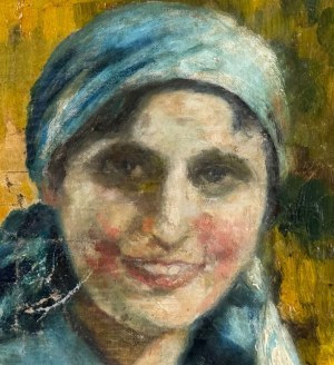ANONIMO, Portrait of a woman with a headpiece