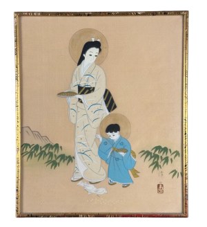 SCUOLA ORIENTALE, Woman in Kimono with Child