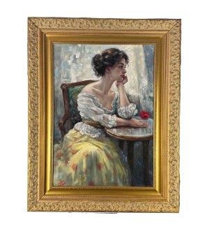 ANONIMO, Portrait of a woman in an interior