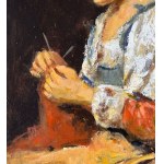 ANONIMO, Portrait of a girl sewing