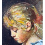 ANONIMO, Portrait of a girl sewing