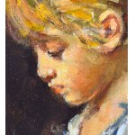 ANONIMO, Portrait of a girl sewing