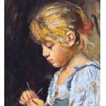 ANONIMO, Portrait of a girl sewing