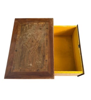 Pair of walnut veneered bedside tables in Louis XVI style