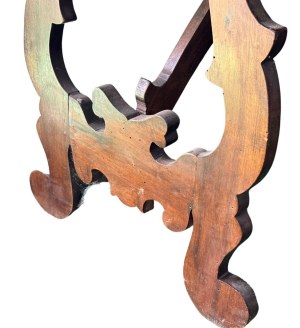 Solid walnut demilune table