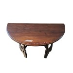 Solid walnut demilune table