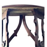 Solid walnut demilune table