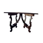 Solid walnut demilune table