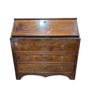 Drop-front chest of drawers with 3 drawers