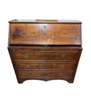 Drop-front chest of drawers with 3 drawers