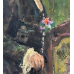 ANONIMO, Portrait of an elegant woman in a garden