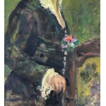 ANONIMO, Portrait of an elegant woman in a garden
