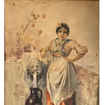 Leonardo De Lisio, Young woman at the fountain - Leonardo De Lisio