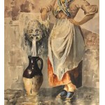 Leonardo De Lisio, Young woman at the fountain - Leonardo De Lisio