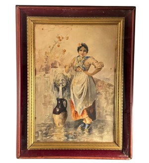 Leonardo De Lisio, Young woman at the fountain - Leonardo De Lisio