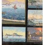 ANONIMO, 17 paintings grouped on a single sheet depicting places in Naples