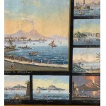 ANONIMO, 17 paintings grouped on a single sheet depicting places in Naples